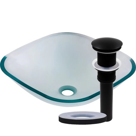 NOVATTO PIAZZA Glass Vessel Bathroom Sink Set, Matte Black TIG-8017MB
